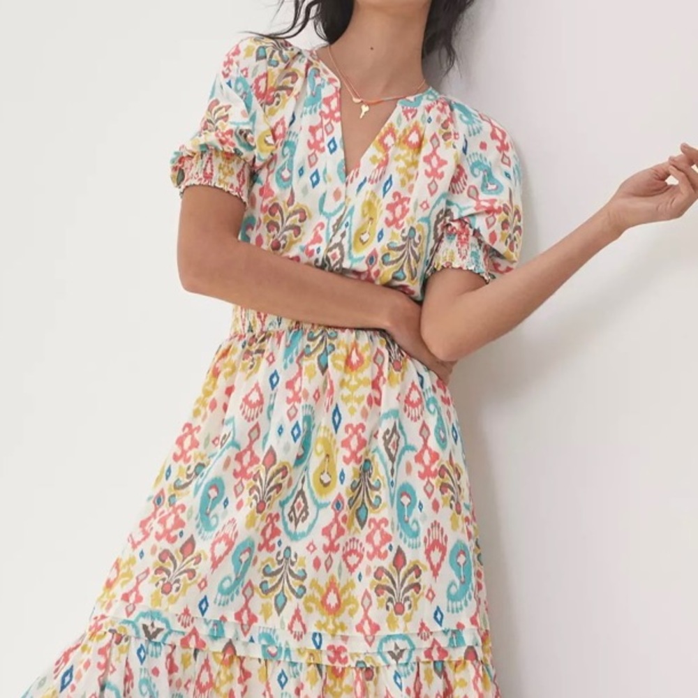 Anthropologie Felipa Maxi Ikat Print Boho Dress Size XS